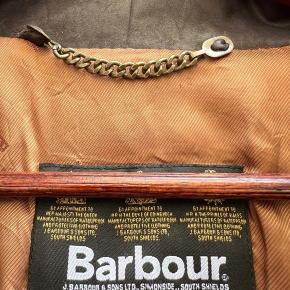 Barbour Quilted Leather Coat Jacket Brown Bushman Classic XL - Picture 8 of 13